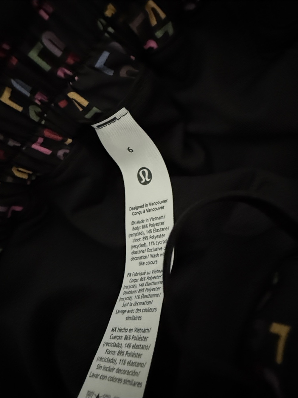 lululemon athletica Hotty Hot HR Short 2.5” Lined in the Multi Color Logo & BLK - Picture 8 of 10